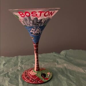 Lolita Boston-tini Martini glass hand painted